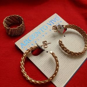 Argento Vivo Sterling Silver earrings and ring set